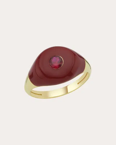 Charms Company Women's Ruby Bonbon Ring 14k Gold In Red