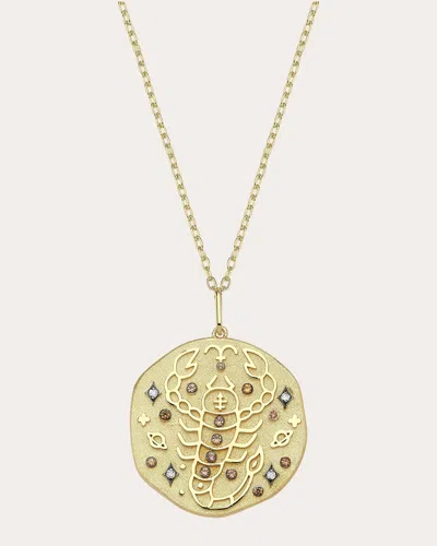 Charms Company Women's Topaz Scorpio Zodiac Pendant Necklace In Gold