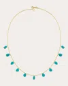 CHARMS COMPANY WOMEN'S TURQUOISE TINY BALL CHAIN NECKLACE
