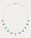 Charms Company Fallen Sky Turquoise 14k Yellow Gold Necklace In Blue