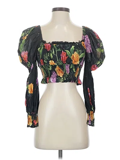 Pre-owned Charo Ruiz 3/4 Sleeve Blouse In Black
