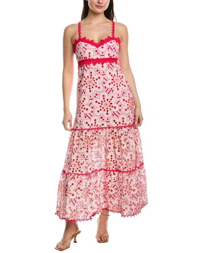 Charo Ruiz Andromeda Broderie Anglaise Cotton-blend Maxi Dress In Orange