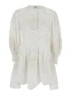 Charo Ruiz White Sangallo Lace Short 'franca' Dress