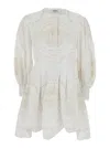Charo Ruiz White Sangallo Lace Short 'franca' Dress In White