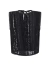 Charo Ruiz 'asteria' Black Top With Embroidery Details And Semi-transparent Design