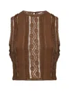 Charo Ruiz Lace-detail Sleeveless Top In Brown