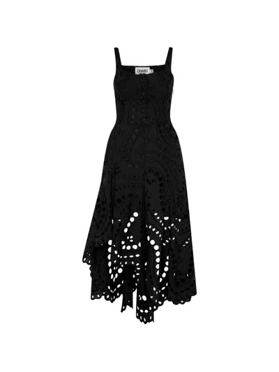 Charo Ruiz Ayla Broderie-anglaise Asymmetric Dress In Black