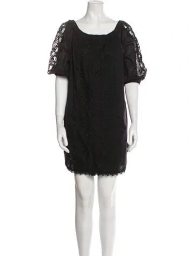 Pre-owned Charo Ruiz Bateau Neckline Mini Dress In Black