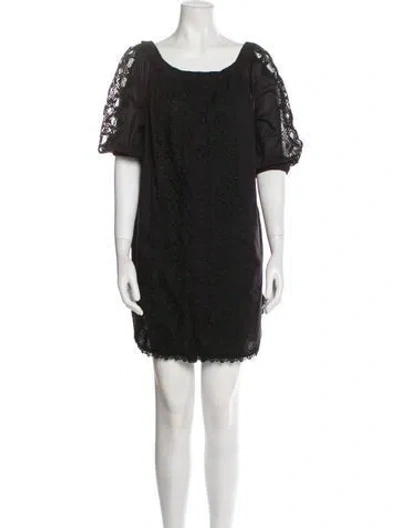 Pre-owned Charo Ruiz Bateau Neckline Mini Dress In Black
