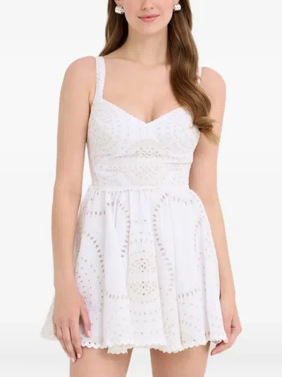 Charo Ruiz Birdie Heart-neck Mini Dress In White