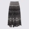 Charo Ruiz Black And White Cotton Skirt