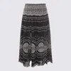 Charo Ruiz Black And White Cotton Skirt In Black