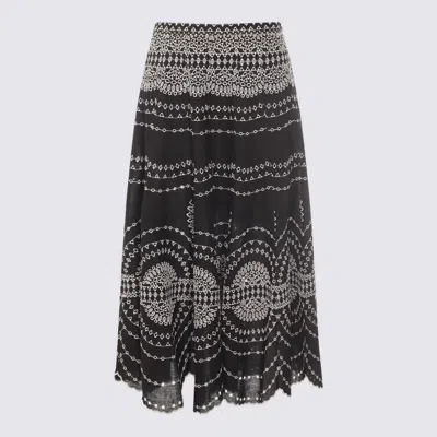 CHARO RUIZ CHARO RUIZ BLACK AND WHITE COTTON SKIRT