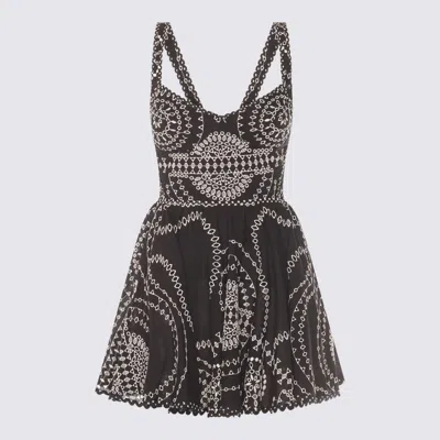 Charo Ruiz Black Cotton And Linen Blend Dress