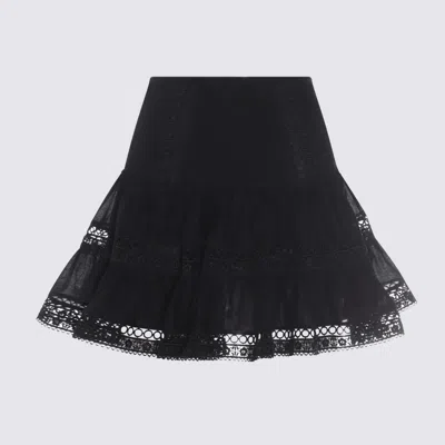 Charo Ruiz Lea Broderie-anglaise Ruffled Skirt In Black