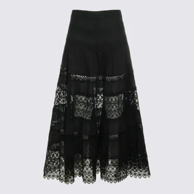 Charo Ruiz Black Cotton Skirt