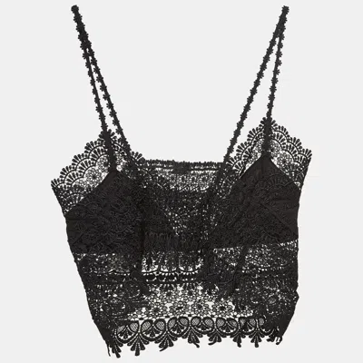 Charo Ruiz Black Lace Sheer Dana Top