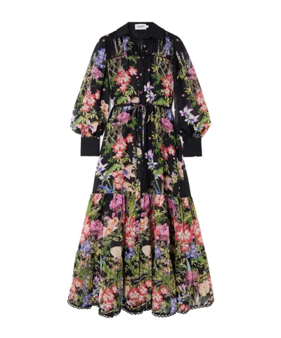 Charo Ruiz Black Vintage Floral Dress In Multi