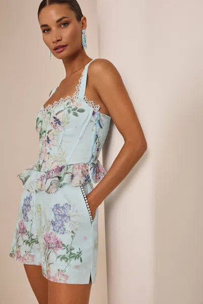 Charo Ruiz Blue Botanic Short Pansy In Multi