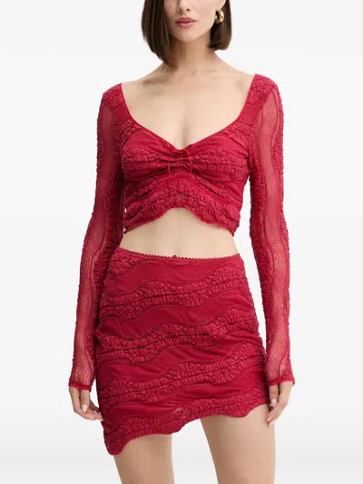 Charo Ruiz Briny Drawstring Top In Red