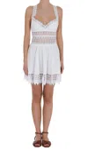 Charo Ruiz 'marilyn' White Dress With Crossed Straps And Lace Details In White