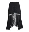 Shop Charo Ruiz Broderie-trim Clair Midi Skirt In Green