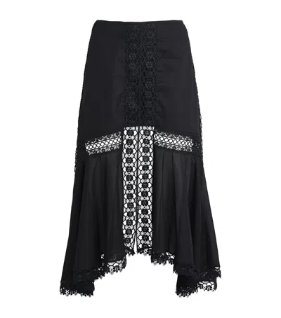 Charo Ruiz Broderie-trim Clair Midi Skirt In Green