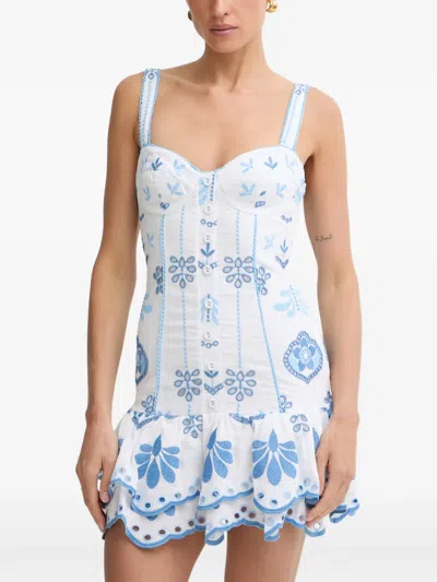Charo Ruiz Broderie-anglaise Mini Dress In Blue