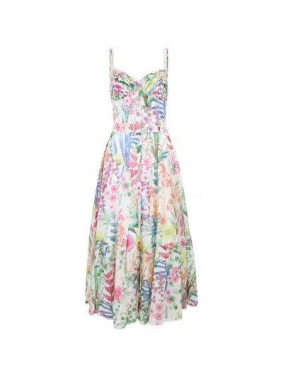 Charo Ruiz Cael Floral-print Belted Midi Dress In Multi