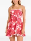 Charo Ruiz Cami Floral Lace-trim Mini Dress In Pink