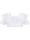 Charo Ruiz Cata Off-shoulder Crop Top In White