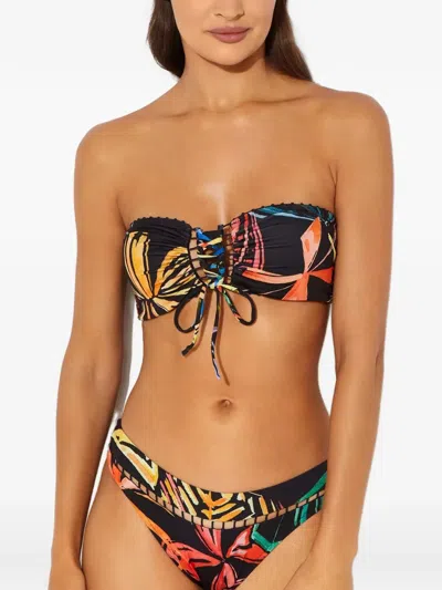Charo Ruiz Cecilia Lace-up Bikini Top In Multi