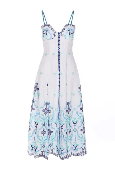 charo ruiz blue and white dress Blue Strapless Ruched High Low Gown main image 1
