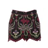Charo Ruiz Mason Floral-embroidered Shorts In Black