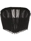 Charo Ruiz Sting Embroidered Crop Top In Black Samoa