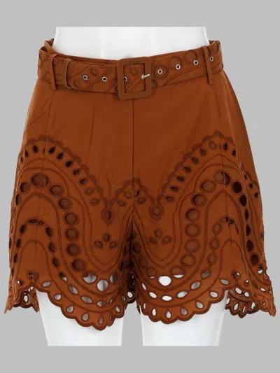 Charo Ruiz Chic Women's Mini Lace Shorts In Brown