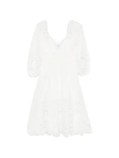 Charo Ruiz Corbin Lace-detail Midi Dress In White