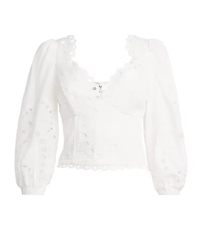 Charo Ruiz Cotton-blend Bass Corset Top In White