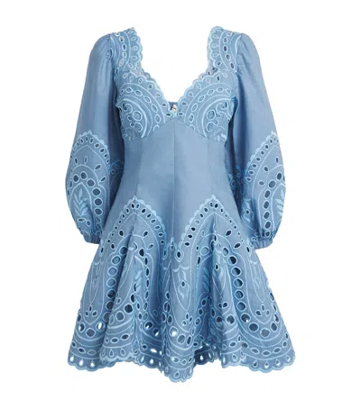 Charo Ruiz Cotton-blend Esmare Mini Dress In Blue