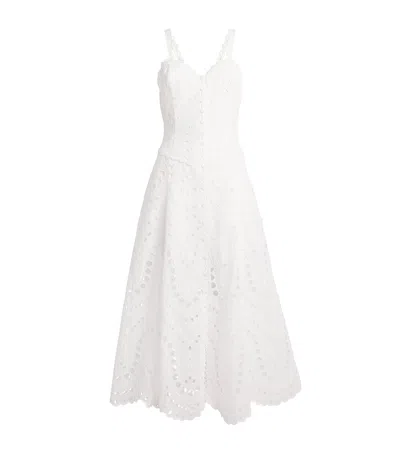Charo Ruiz Cotton-blend Solace Midi Dress In White