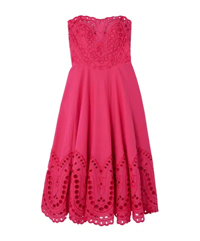 Charo Ruiz Cotton-blend Midi Dress In Red