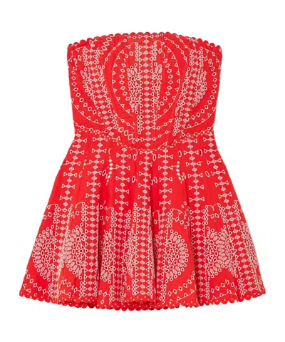 Charo Ruiz Cotton-blend Mini Dress In Red