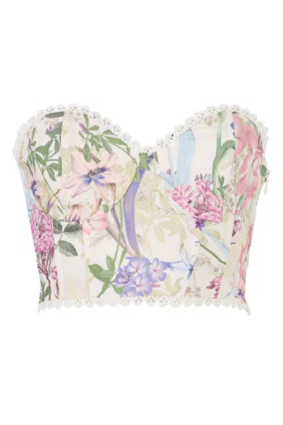 Charo Ruiz Cream Botanic Bustier Bio In Multi
