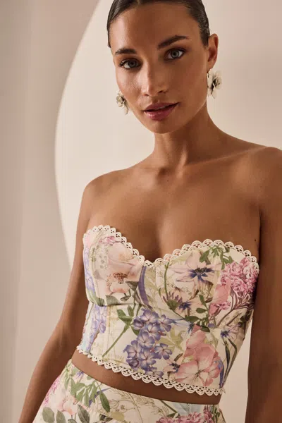 Charo Ruiz Cream Botanic Bustier Bio In Multi