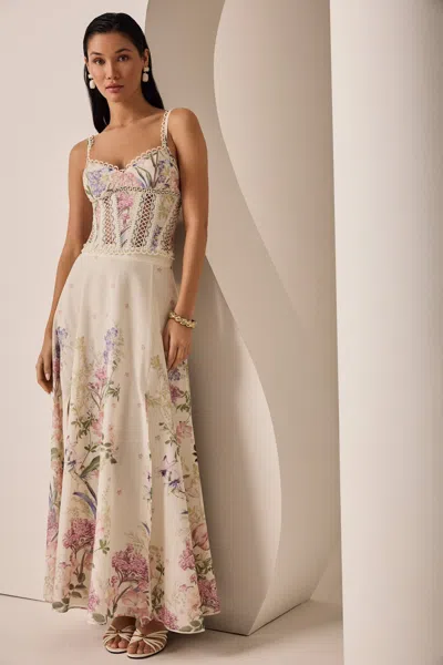 Charo Ruiz Cream Botanic Long Skirt Ventine In Neutral