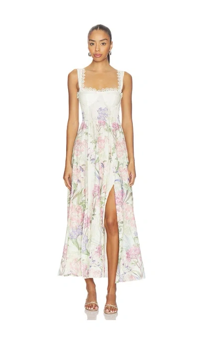 Charo Ruiz Crissy Floral Printed Cotton-blend Maxi Dress In Brown