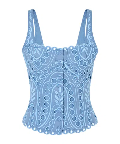 Charo Ruiz Cropped Cotton Top In Transparent