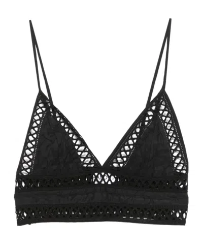 Charo Ruiz Cropped Tops In Black