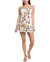 Charo Ruiz Cusia Shirred Floral-print Cotton-blend Voile Mini Dress In White