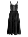 Charo Ruiz Dafelle Lace-insert Midi Dress In Black